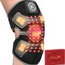 CRAZYTECH 3D Red Light Therapy Knee Brace - FSA Eligible HSA Cordless 5000mAh Knee Massager with 4 Vibration Areas, 660nm&850nm, Near Infrared Light Heated Device for Knee Elbow Shoulder Pain