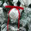 Red Velvet Ribbon Christmas Bow 5 x 7 Inches Premade Red Bows for Christmas Tree Hanging Decorations Gift Wrapping Wreaths Crafts Outdoor Indoor Home Decor Wedding, Pack of 24