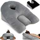 Adjustable Face Down Pillow After Eye Surgery - Home Massage Pillow Face Down for Bed & Face Down Pillow for Sleeping - BBL Pillow After Surgery for Sleeping - Adjustable Firmness & Height (Gray)