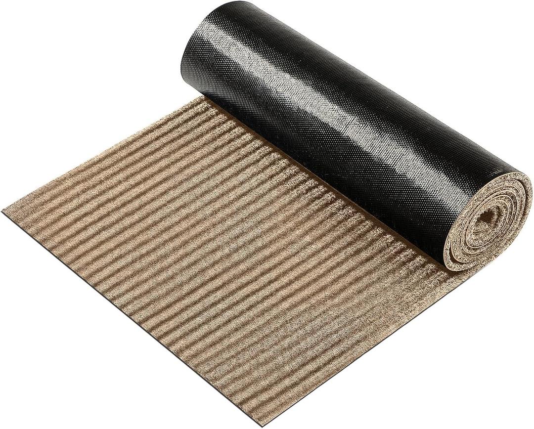 Nuanchu 1 Roll Large Semi Finished Outdoor Mat 16 x 79 Inch Narrow Door Mat Non Slip Boot Rugs Waterproof Carpet Roll for Bathroom Entryway Indoor Outdoor (Khaki)