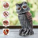 Hedoc 2 Pack Fake Owl Decoys to Scare Birds Away, Rotating Head Bird Deterrents, Nature Enemy Scarecrow Plastic Statues, Pest Repellent for Gardens and Patios (10+11 Inch)
