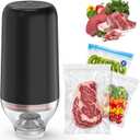 Handheld Vacuum Sealer, Sous Vide Vacuum Pump, Rechargeable Hand Held Vacuum Sealer for Food Storage, Camping, Sous Vide, Reusable Vacuum Bags Compatibility, Black(Pump Only)