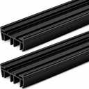 Pushglossy 2 Pcs 36" Slide on Door Sweep 1-3/4" Wide Vinyl Weatherstrip Seal for Exterior Doors, Energy Efficient Draft Stopper, Easy Slide in Installation, Blocks Dust/Insects/Noise(Black)