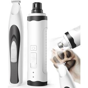 oneisall Quiet Dog Trimmer for Paws Dog Nail Grinder Paw Trimmer with 2 LED Lights 35dB Grooming Kit Safe Nail Kit Cordless Rechargeable Electric Clippers