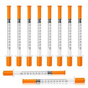 Jeringas con agujas para inyectar, 30G 1ml/cc 1/2" (12.7mm) jeringas de insulina, Pack of 100.