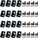 20 Sets 2020 Aluminum Extrusion T Slot Corner Bracket 20 Series Extruded Hardware 90 Degree Right Angle Connector with M5 Bolts Nuts for 20/20 80 20 2040 T V Slot Black Aluminum Profile