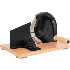 Manual Bread Slicer with Hand Crank- Adjustable Thickness Bread Cutter for Even Slices, Perfect for Homemade Sourdough, Sandwich, and More, Black (Black)