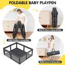Baby Playpen Foldable Playpen for Babies and Toddlers, Extra Large Playpens Portable Play Pen Travel Activity Center for Kids Indoor Outdoor Pack and Play Baby Shower Gifts, 71"X59" Dark Grey