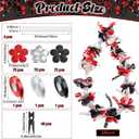 Unittype 6 Sets 2026 Graduation Candy Lei Making Kit DIY Lei Netting Tubing Include 5 ft Mesh Bag 3 Rolls of 98 ft Ribbon 216 Pcs Flower Pieces for Grad Party Supplies(Red, Silver Gray, Black)