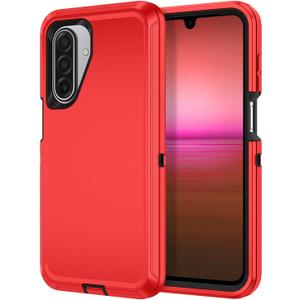 I-HONVA for Samsung Galaxy A17 5G Case/Galaxy A26 5G Case Shockproof Dust/Drop Proof 3-Layer Full Body Protection [Without Screen Protector] Rugged Heavy Duty Cover Case for Galaxy A17/A26,Red/Black