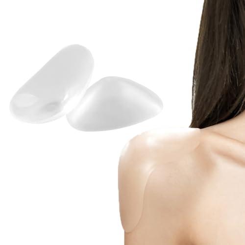 Joteisy Silicone Shoulder Pads for Women's Dresses Soft, Reusable Push-Up Enhancers, for a Perfect Fit and Stylish Look 1 Pair (Transparent, Enhanced Lift)
