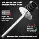 Walk in Cooler Door Handle, Walk in Cooler Door Closer Complete Latch Kit, Freezer Doors Handle (Metallic Silver (304 Stainless Steel Push Rod), 1/8 in to 1/4 in(Flush))