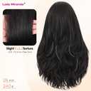 Lady Miranda 26 Inch Yaki Wavy Headband Wigs for Black Women Wear and Go Kinky Straight Headband Wig with Layered Blowout Texture Lightweight Glueless Half Wig Natural Looking Synthetic Wig