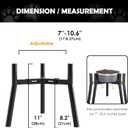 SHAINFUN Adjustable Dog Bowl Stand, Tall Elevated Feeder for 7-10.6" Bowls, Metal Single Raised Holder, 11" Tall (Bowl Not Included)
