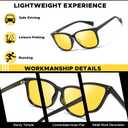 LVIOE Night Driving Glasses for Women Men, Anti Glare Night Vision Glasses Polarized Yellow Lens for Driving UV400 Protection (A01 Black Frame/ Night Vision)