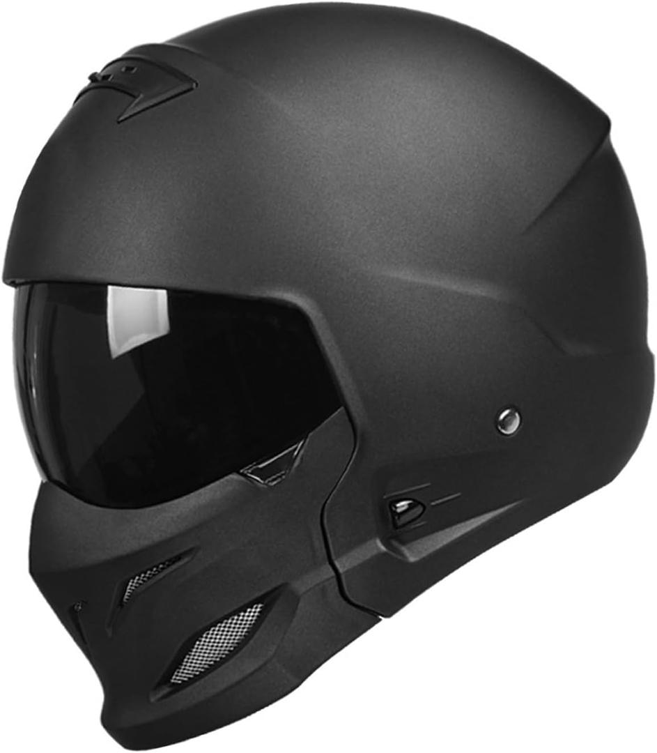 Full Face Motorcycle Helmet for Unisex-Adult Dirt Bike ATV Scooter Cruiser 3/4 Face Motocross Helmet Interchangeable Mouth Cover DOT Approved