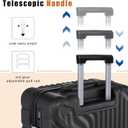 Eeeza Luggage Sets Hardshell Suitcase with Wheels (Black,20"/24"/28"), 3-Piece Set（20in/24in/28in）