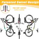 TORACK BIKEPAL Space Saving Wall Mounted Swivel Bike Racks, Vertical Bike Wall Hangers for Garage Storage Solution (2 Pack)