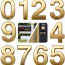 Mailbox Numbers, 2 Inch Door Address Numbers Stickers for Apartment/Office/Home Room, Golden Shinny, Pack of 1 Set, 10 Pcs 3D numbers.(2" 10 Pack (0-9), Brass)