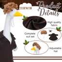 Aliceset Christmas Home Bandits Porch Goose Outfit Set Funny Movie Porch Goose Costume Include Coat Brown Afro Wig and Spider for 23'' Statue Patio Garden Decoration