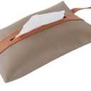Tissues Box PU Leather Facial Paper Storage Case Rectangular Organizer Holder Decor with Hanging Strip for Kitchen Restaurant Countertops Bedroom Dressers Night Stands Desks (Brown)