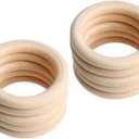 2.2 Inch Width Wooden Rings 10PCS for Macrame, Jewelry Making, and DIY Crafts, Unfinished Smooth Wood Rings, 2/5 Inch Diameter