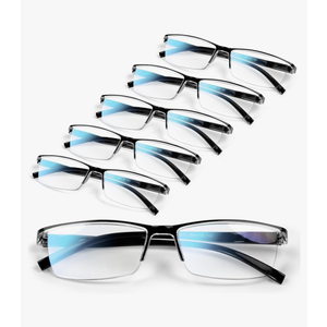 6 pack Executive Style Reading Glasses Men - Durable Readers with 99% Blue Light Blocking - Comfortable Fit with TR90 Frames +2.75