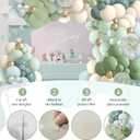 150Pcs Dusty Blue Green Balloon Garland Arch Kit, Ash Mist Green Haze Fog Blue Sand White Gold Balloons for Baby Shower Jungle Safari Woodland Wild One Bridal Birthday Party Decorations