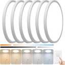 6 Pack 2640LM LED Flush Mount Ceiling Light, 24W Dimmable & 5 CCT Selectable (2700K-6500K), 12 Inch Ultra-Thin Round Flat Light Fixture for Bedroom Kitchen Hallway, White
