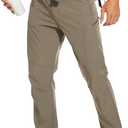 Arunlluta Hiking Pants for Men, Hiking Travel Pants Water-Resistant Mens Work Pants Stretch Quick Dry Lightweight (32W x 30L, Khaki Greybelt Included)