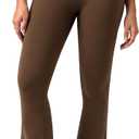 Colorfulkoala No Front Seam Flare Leggings Dreamlux High-Waisted Workout Yoga Pants for Women 27.5"/ 29.5"/ 31.5" Inseam (Small, Cocoa)