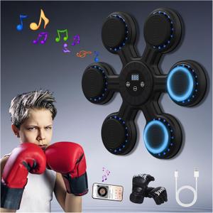 2025 Music Boxing Machine for Kids,Smart Bluetooth Wall Mounted Punching Machine,with Gloves Workout Machine(Upgrade)