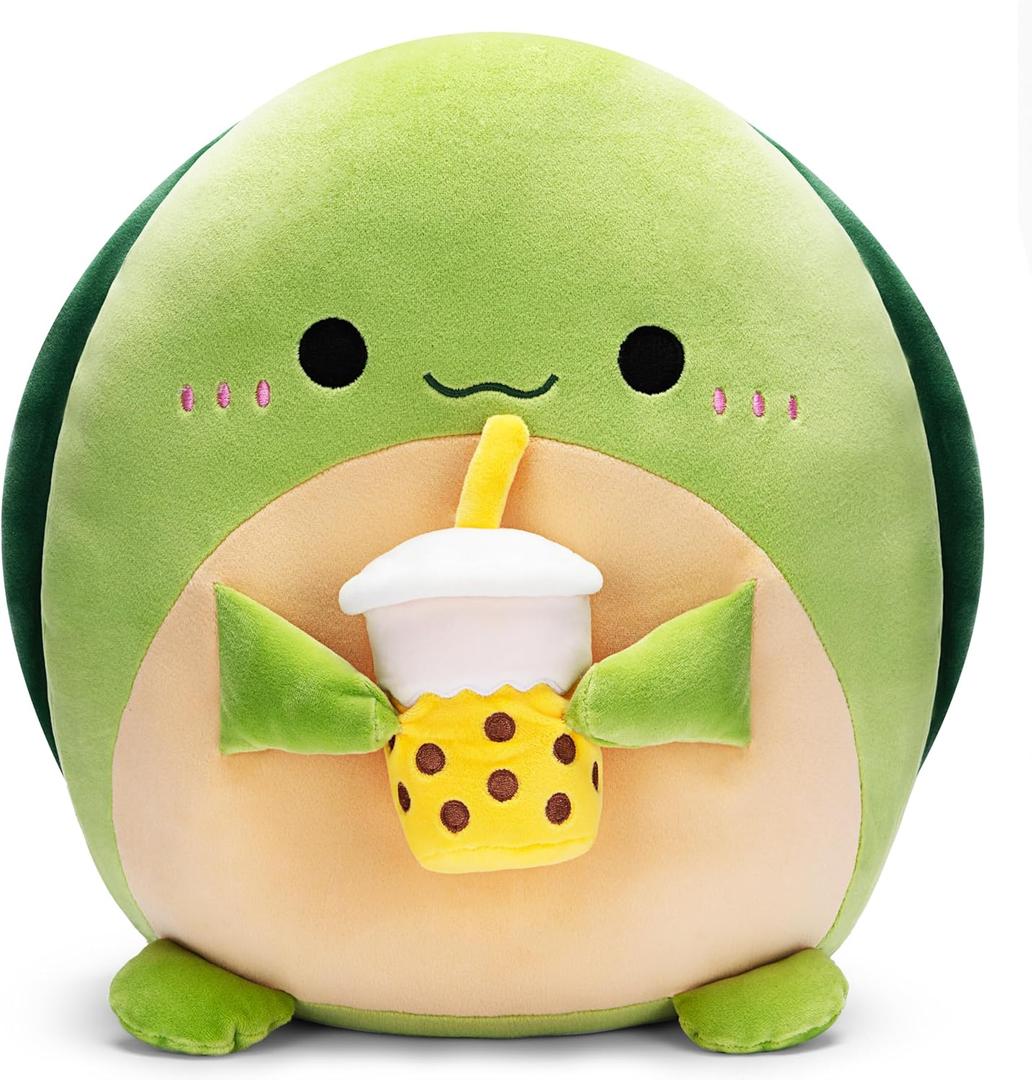 Original 12.5-Inch Large Turtle Stuffed Animal Plush Pillow,Cute Big Soft Plushie Toy,Fat Kawaii Cuddle Adorable Gift for Kids Girls Family