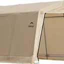 ShelterLogic Peak Style Roof Instant Garage Carport Car Canopy with Steel Frame and Waterproof UV-Treated Cover 10' X 15' Autoshelter