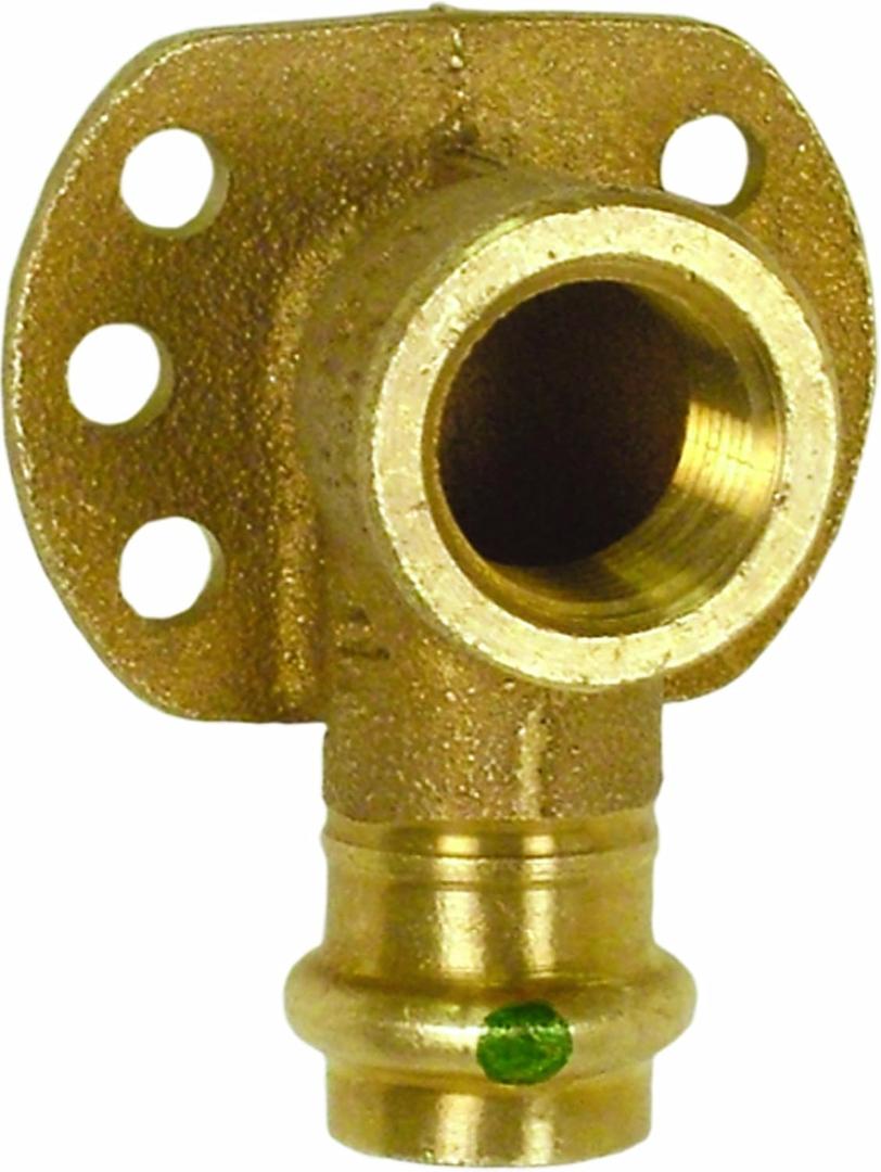 Viega 79190 ProPress Zero Lead Bronze 90-Degree Elbow Drop with Wall Plate with Female 1/2-Inch by 1/2-Inch P x Female NPT