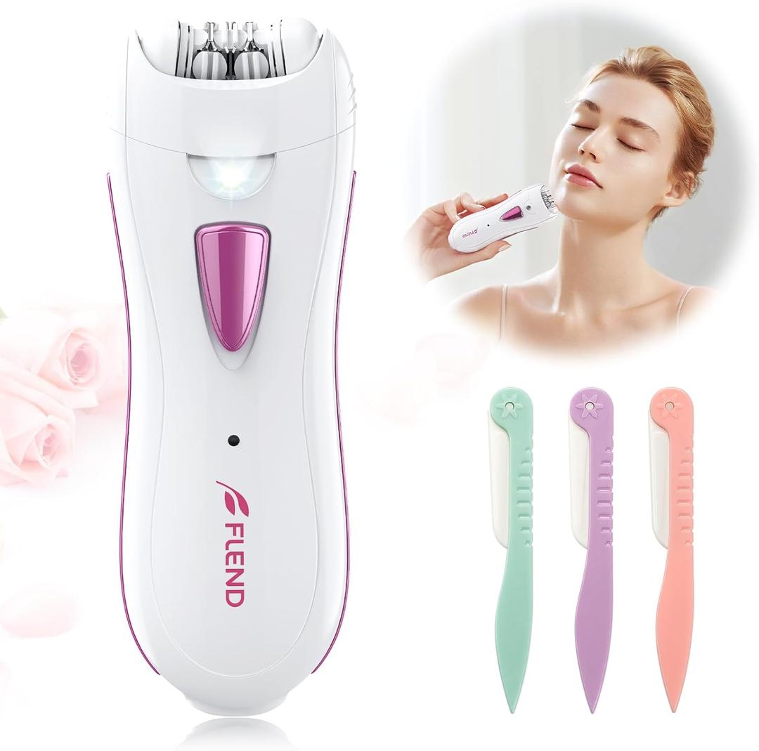 Epilator for Women, Smooth Glide Epilator Facial and Body Hair Remover with LED Light Rechargeable Hair Removal Device for Face, Bikini, Armpits, Arms, and Legs
