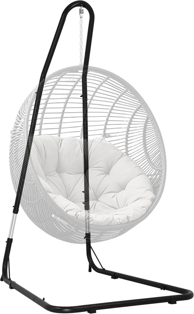 330-Pound Capacity Hammock Chair Stands Indoor Solid Steel Hanging Hammock Stands Heavy Duty Air Porch Swing Chair Stands Adjustable Height L Stand for Hanging Hammock Chair (Hammock Stand Only)