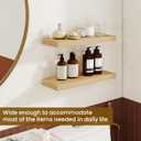 Dreamland Floating Shelves, 20Inch Rustic Wooden Wall Shelves for Bathroom|Bedroom|Kitchen, 2 Pack Deep Wall Mounted Book Shelf, Wood Storage Display Shelf for Home Decor, Rustic Brown