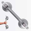 21inch Silver Upgrade Suction Shower Grab Bar, Portable Shower Handle Bar Suction Grip Bar Bathtub Handle with Strong Hold Suction Cup Fitting and Rapid Release for Bathroom(Max Capacity :300lb