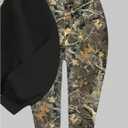 Girl's 2 Piece Camo Graphic Outfits Long Sleeve Crewneck Sweatshirt and Leggings Y2K Cute Streetwear (Black)