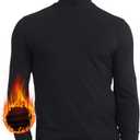 MANCYFIT Mens Thermal Shirts Fleece Lined Top Long Sleeve Base Layer Pullover (Black, S)