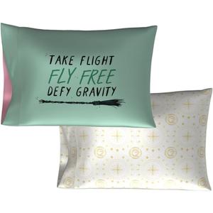 Wicked Elphaba and Glinda 2 Pack Beauty Silky Satin Standard Pillowcase Cover 20x30 for Hair and Skin, (Officially Licensed Product) (Wicked - 2pk Chance to Fly)