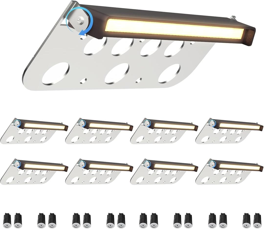 8 Pack 7 Inch Retaining Wall Lights, 5W LED Hardscape Lighting, 12V AC/DC Low Voltage Step Light, 2700K Soft White IP65 Waterproof Outdoor Landscape Lighting for Patio Walls Stairs, ETL