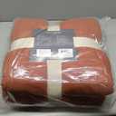 meadow park Stonewashed Linen Blend Box Stitch Quilt and Matching Pillow Shams 3pcs Set, Queen Size, Cayenne Color