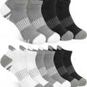 YSense Ankle Socks for Women Men, Thick Cushioned Running Athletic Cotton Socks with Moisture Wicking Low Cut No Show