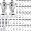 Hicarer 30 Set Window Well Cover Clips Outside 1.4 x 0.7 x 0.5 Inch Egress Window Well Covers Hardware Kit Basement Spring Clip with Screws Heavy Duty U Clip for Basement Window Well Cover Exterior