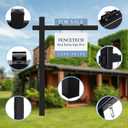 Vinyl PVC Real Estate Sign Post 6' Tall, Realtor Yard Sign Post (Connected type), 47" Arm Holds Up to 36" Sign - Black (No Sign) - 2-Pack