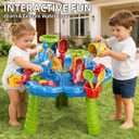 Water Table for Toddlers 1-3, Toddler Outdoor Toys Kids Summer Beach Backyard Pool Splash Activities Playsets, Water and Sand Activity Sensory Playset for Toddlers 1.5+ Years Old (8928)