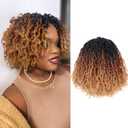 GIX Yanky Twist Crochet Hair - 8 Inch 8 Packs (240 Strands) 3 Tones Ombre Brown Pre-twisted Fluffy Spring Mini Twist Short Bob Passion Twist, Crochet Braids Braiding Hair (8 Inch, OT30/27-8P)