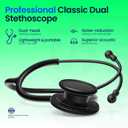 Lightweight Stethoscope, Dual-Frequency Diaphragm, Bell & Diaphragm & Pediatric Diaphragm, Noise-Reducing Silicone Ear Tips, Ideal for Doctors, Nurses, Students Use